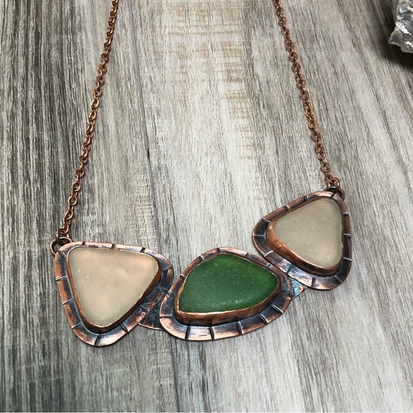 Sea Glass Copper Artisan Necklace - Picture 8 of 9